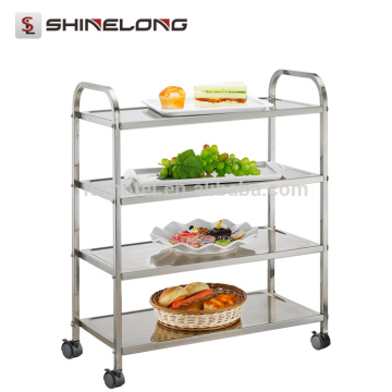 Hotel Restaurant 201/304 Style Food Stainless Steel Serviço de limpeza / cozinha Trolley Cart